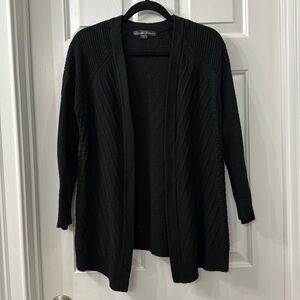 United States Sweater black open front cardigan duster size petite large